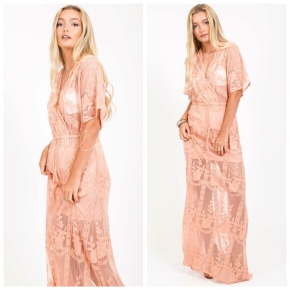 ♡Juliette Lovers Forever Sexy Boho Lace Maxi Dress